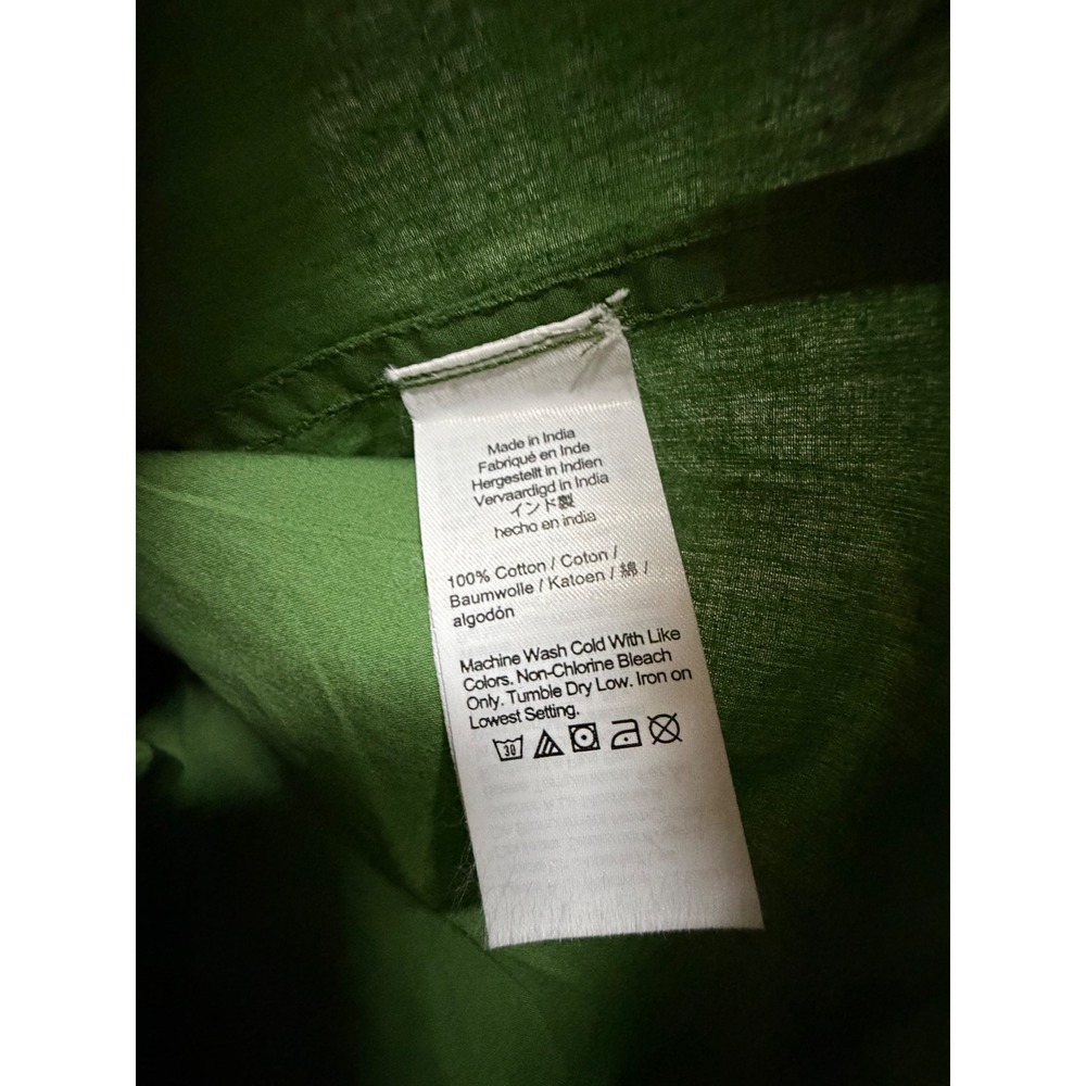 Madewell Drawstring-Hem Cropped Shirt XL Garden Green Button Front Poplin NZ452 - Picture 10 of 10
